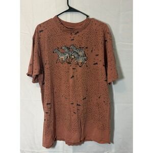 Natural Bridge Wildlife Ranch Shirt Mens XL Full Print African Safari Texas